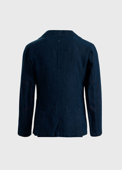 Washed Linen Jacket Navy - Paul Stuart