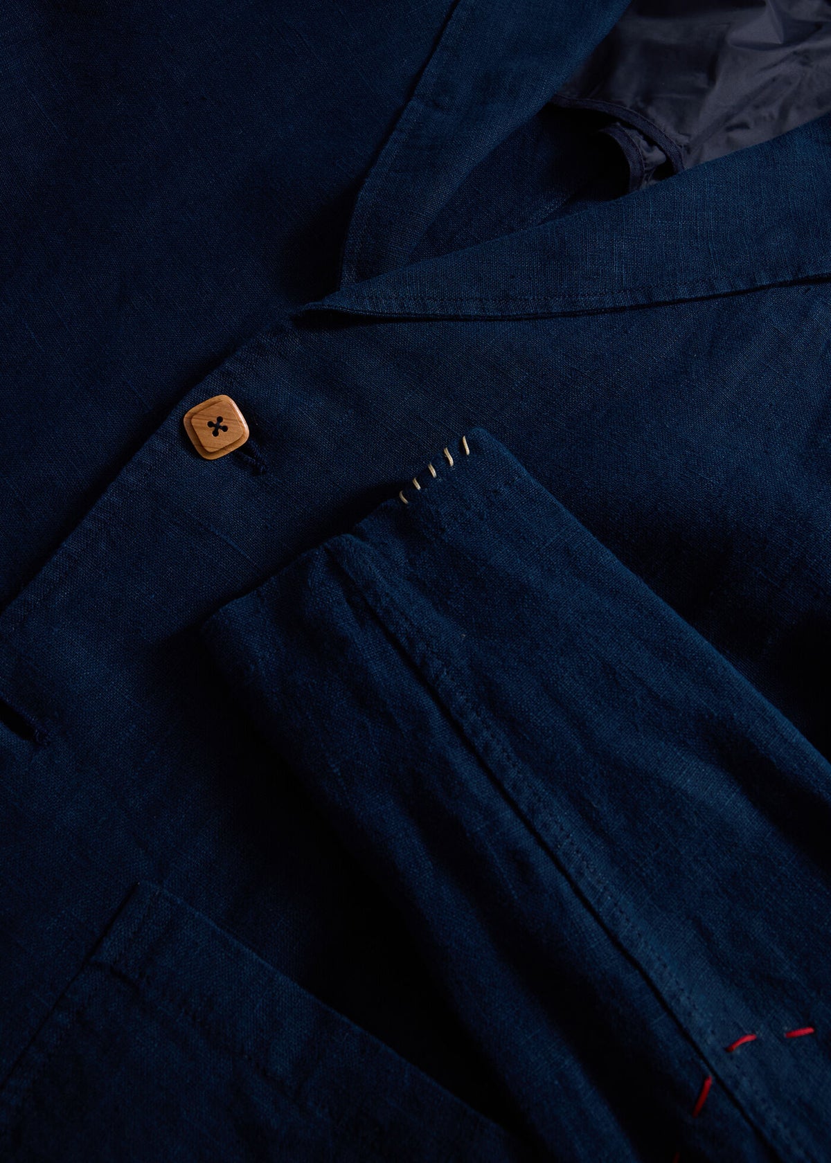 Washed Linen Jacket Navy - Paul Stuart