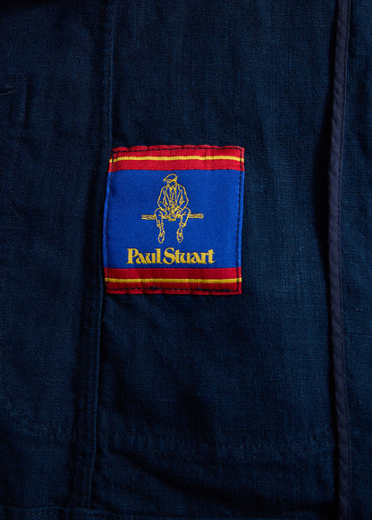 Washed Linen Jacket Navy - Paul Stuart
