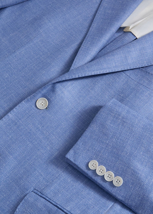 Two Button Summer Jacket Powder Blue - Paul Stuart