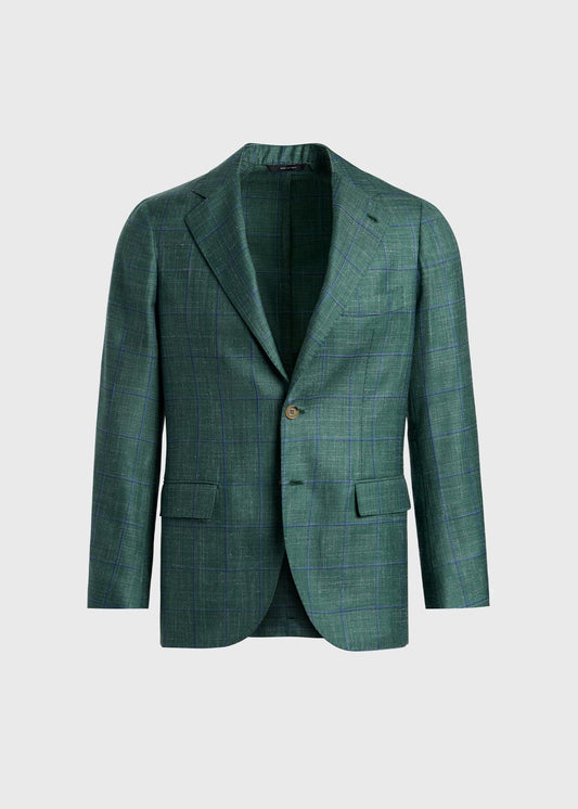 Deco Windowpane Jacket Green - Paul Stuart