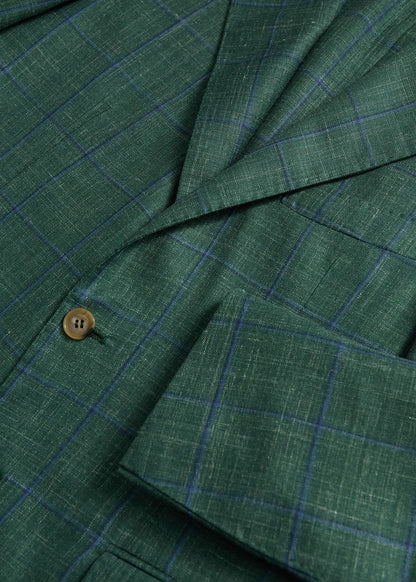 Deco Windowpane Jacket Green - Paul Stuart