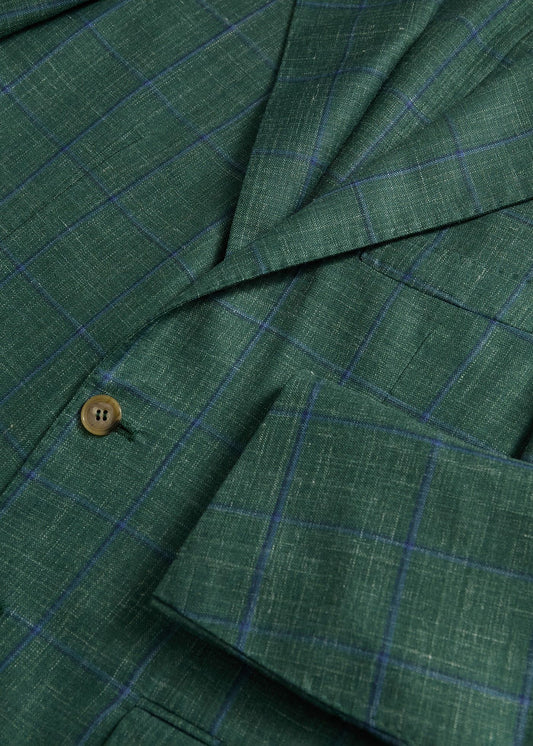 Deco Windowpane Jacket Green - Paul Stuart