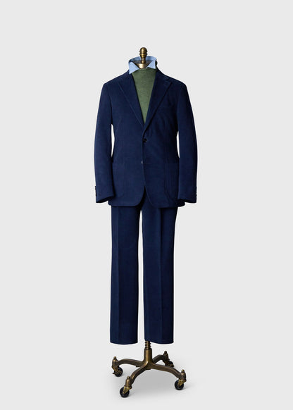 Pleated Corduroy Trouser Navy - Paul Stuart