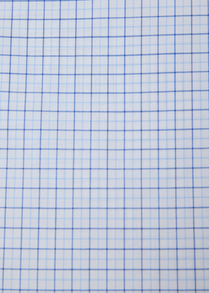 Tattersall Spread Collar Dress Shirt Blue - Paul Stuart