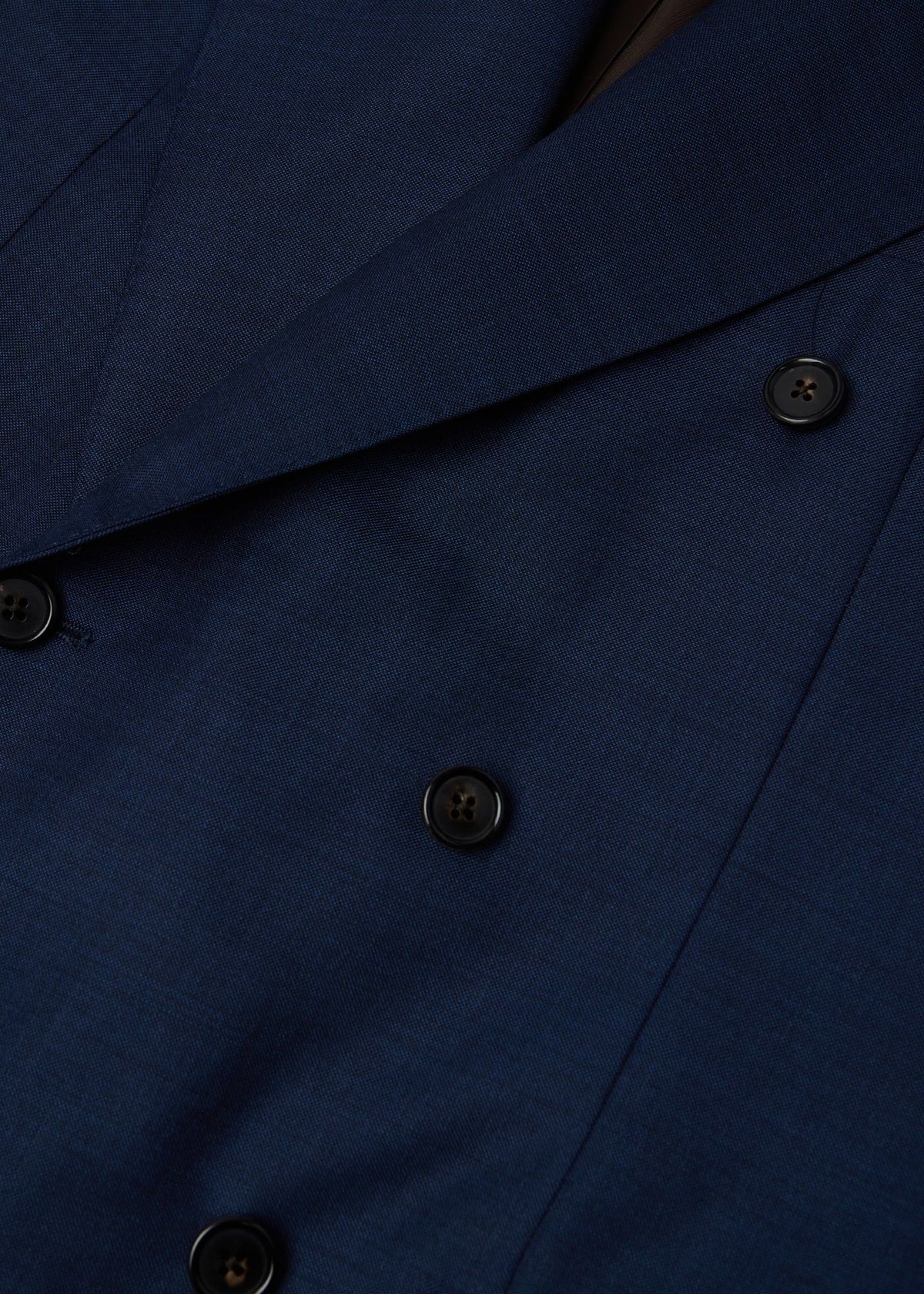 Double-Breasted Suit in Wool Sharkskin Blue - Paul Stuart