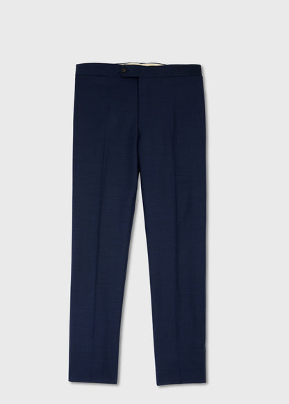 Double-Breasted Suit in Wool Sharkskin Blue - Paul Stuart
