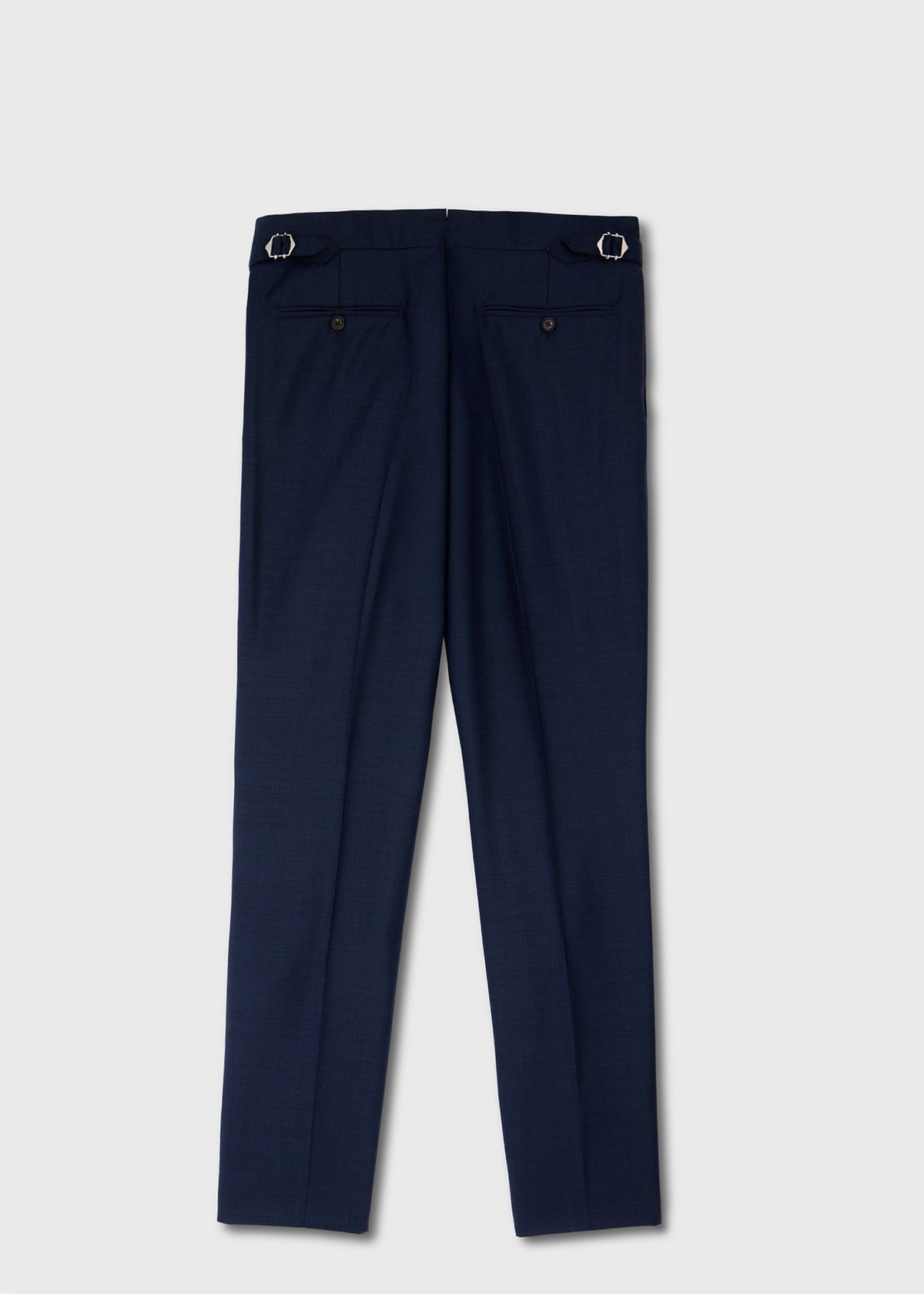 Double-Breasted Suit in Wool Sharkskin Blue - Paul Stuart