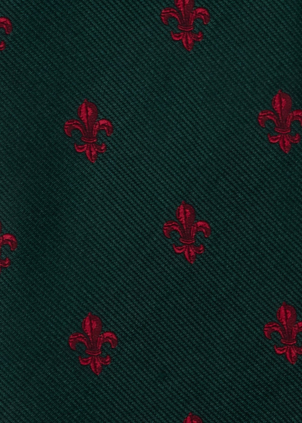Fleur-de-Lis Silk Tie Green/Red - Paul Stuart