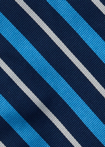 Repp Stripe Silk Tie Blue Mix - Paul Stuart