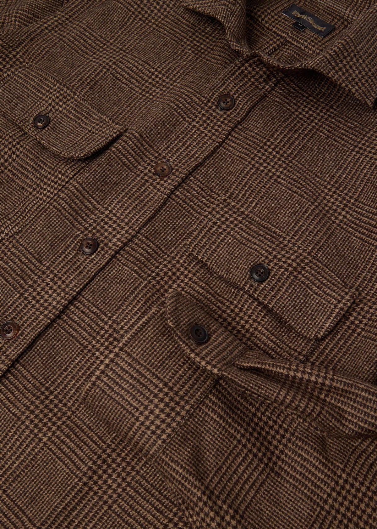 Glen Plaid Cashmere Overshirt Brown - Paul Stuart