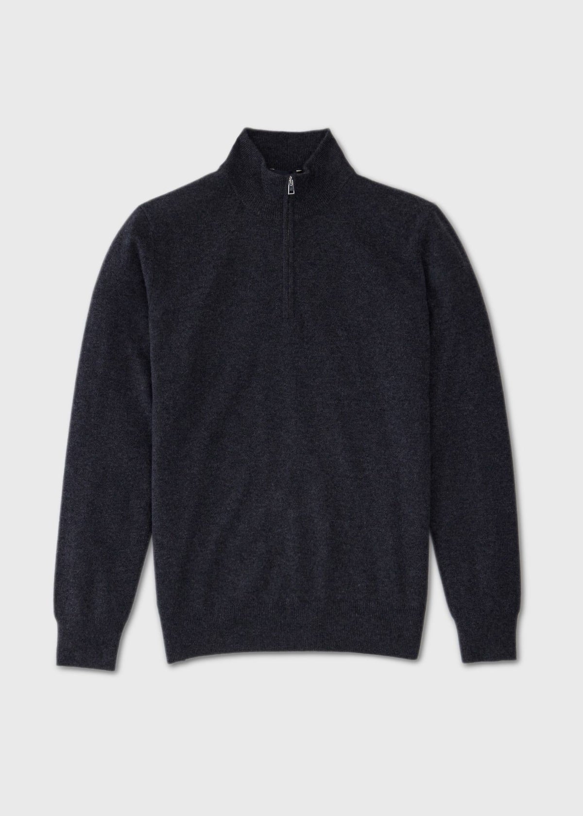 Cashmere Quarter-Zip Sweater Charcoal - Paul Stuart