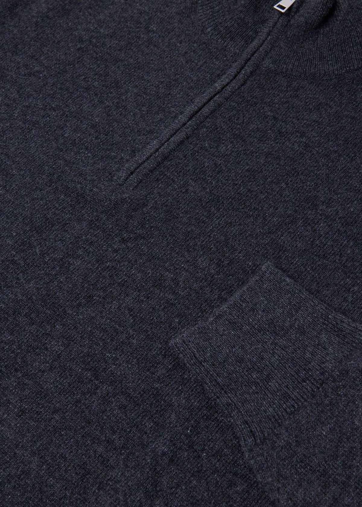 Cashmere Quarter-Zip Sweater Charcoal - Paul Stuart