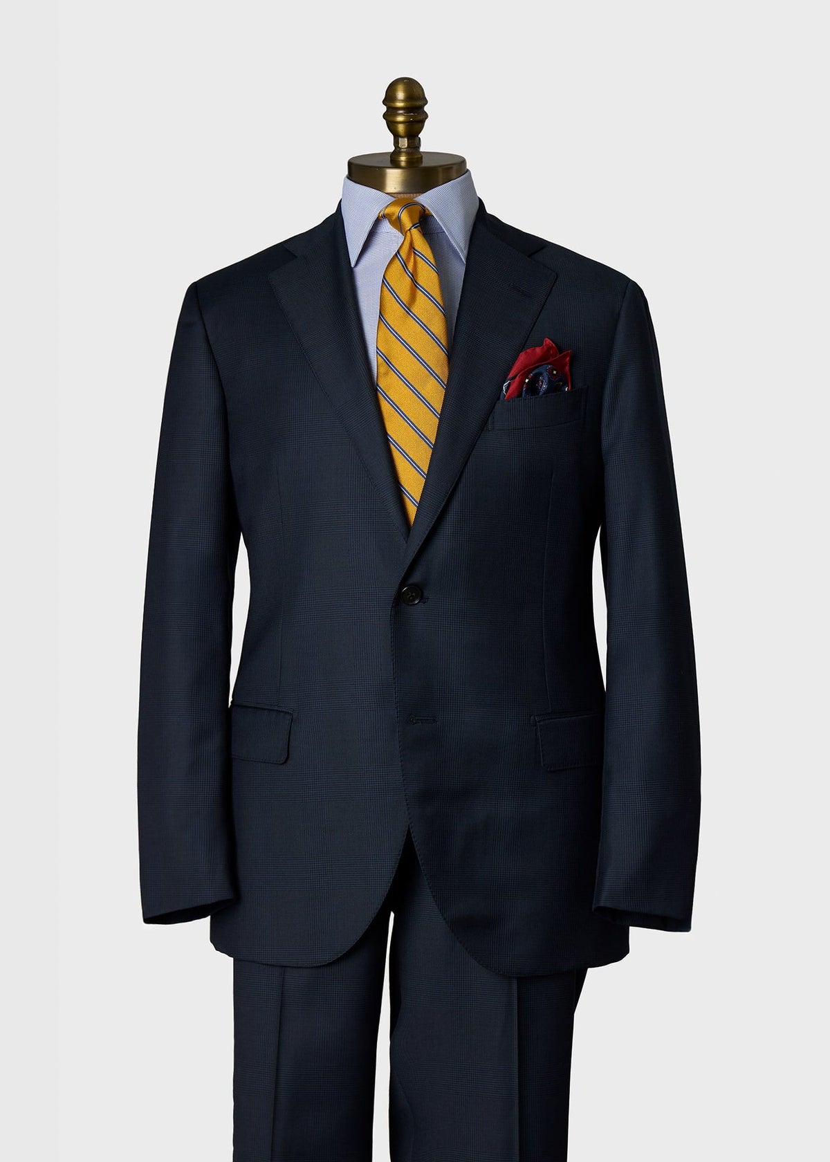 Tonal Plaid Suit Navy - Paul Stuart