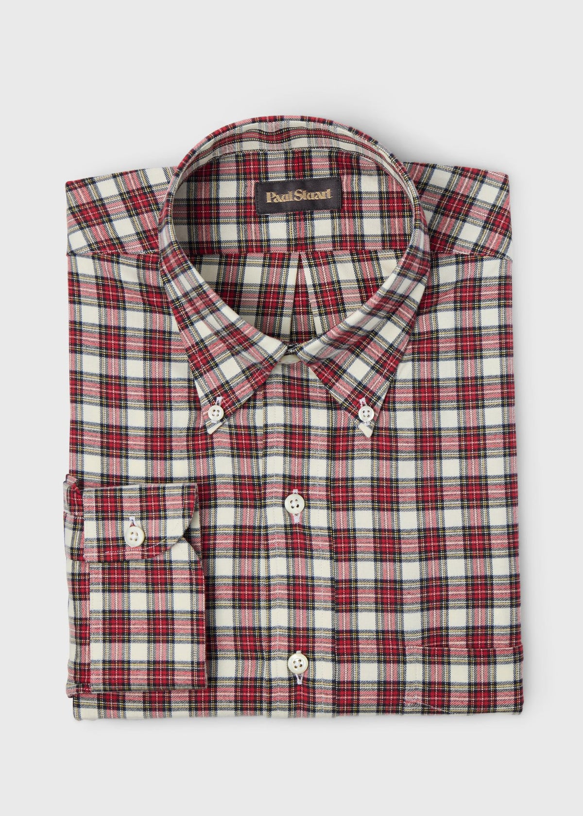 Tartan Button-Down Shirt Red - Paul Stuart