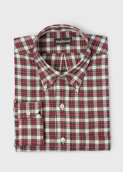 Tartan Button-Down Shirt Red - Paul Stuart