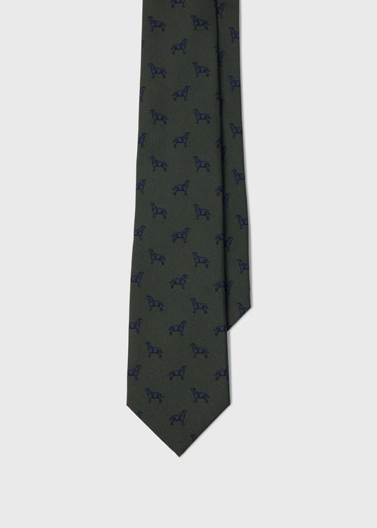 Black Lab Silk Tie Olive - Paul Stuart
