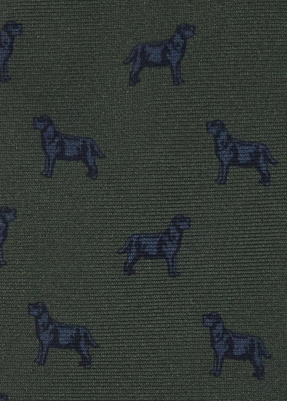 Black Lab Silk Tie Olive - Paul Stuart