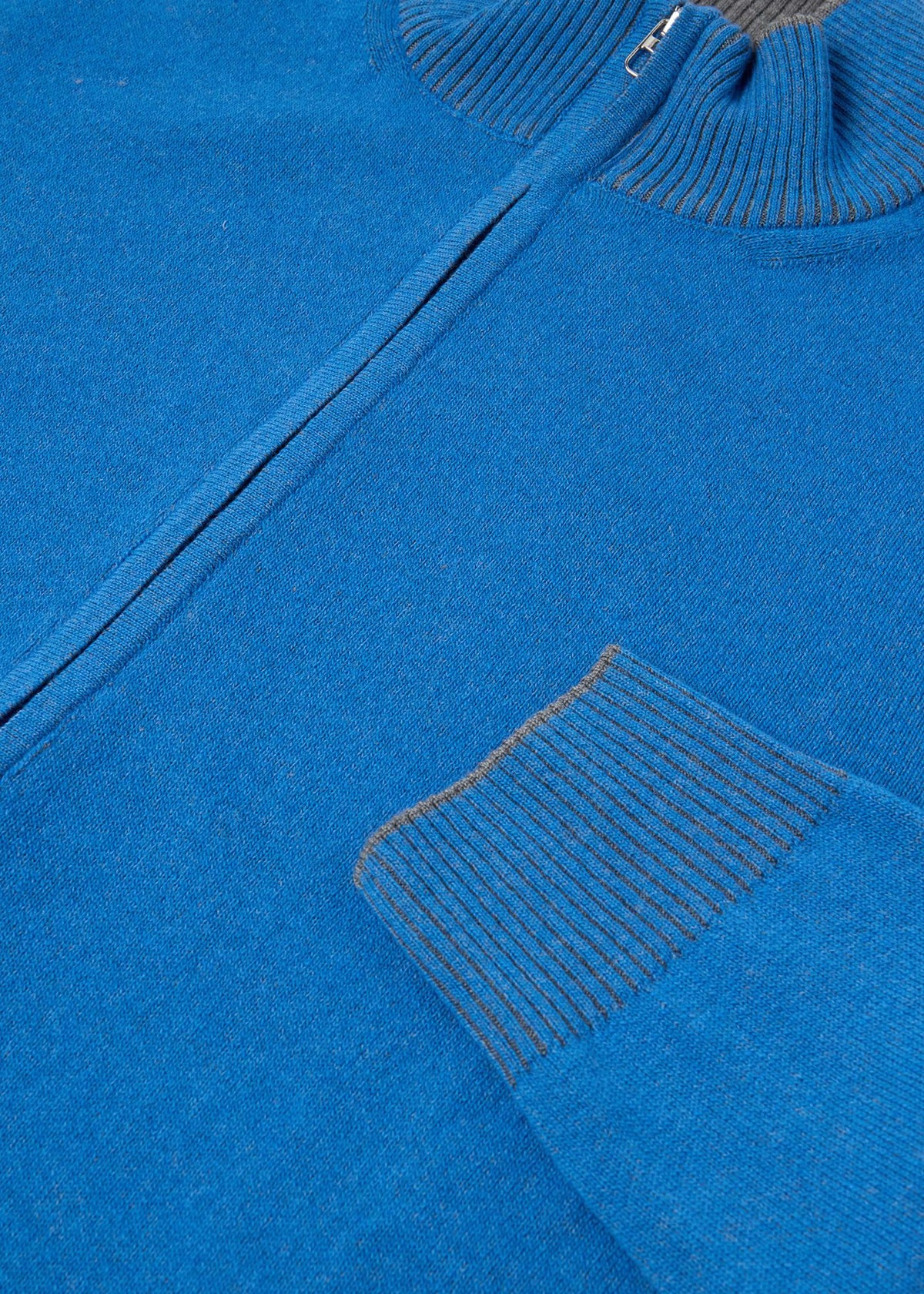 Wool Blend Full-Zip Sweater Blue - Paul Stuart