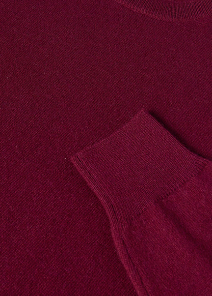 Cashmere Crewneck Sweater Burgundy - Paul Stuart