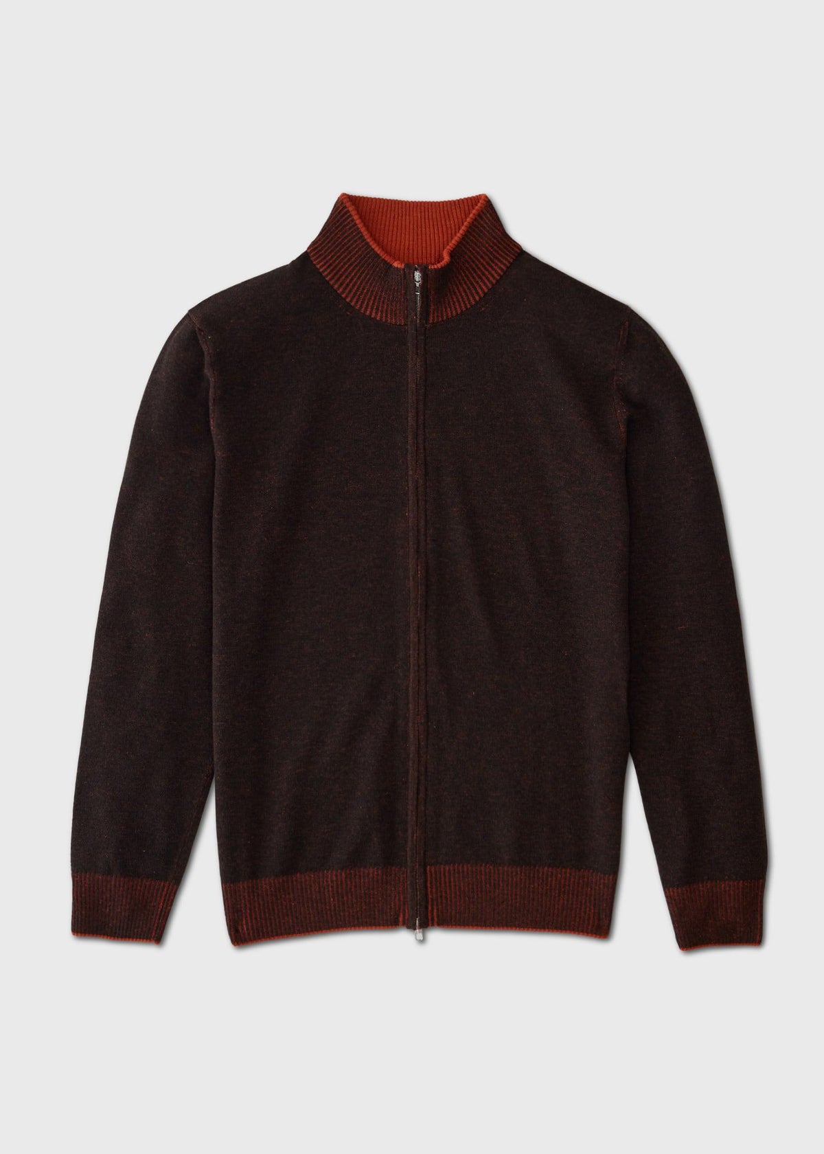 Wool Blend Full-Zip Sweater Blue - Paul Stuart