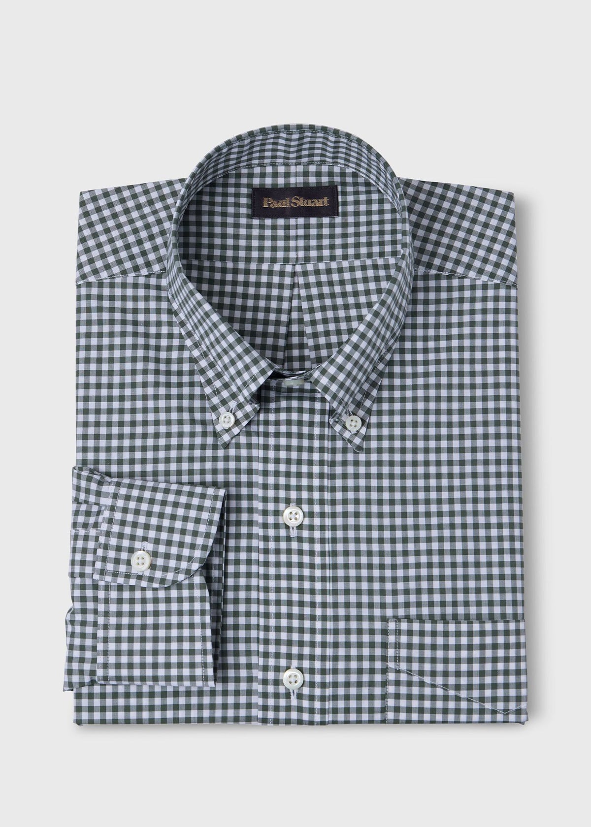 Gingham Button Down Shirt Blue - Paul Stuart