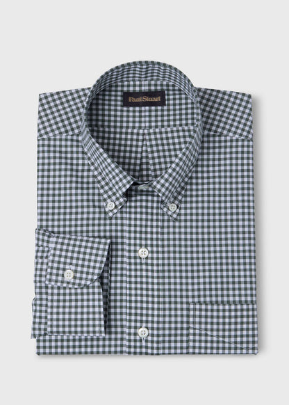 Gingham Button Down Shirt Blue - Paul Stuart