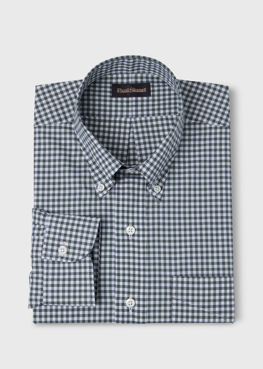 Gingham Button Down Shirt Blue - Paul Stuart
