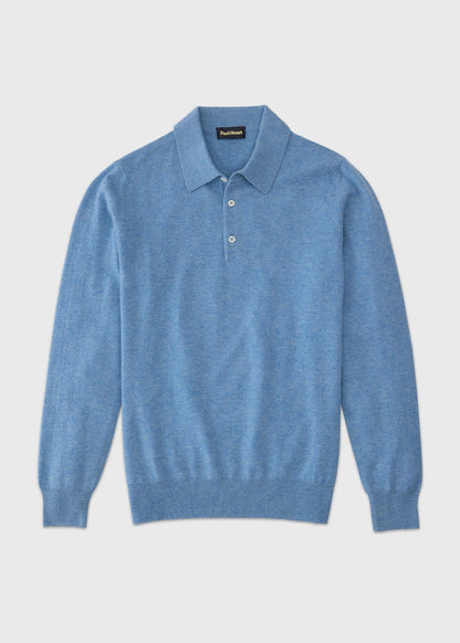 Cashmere Polo Sweater Light Blue - Paul Stuart