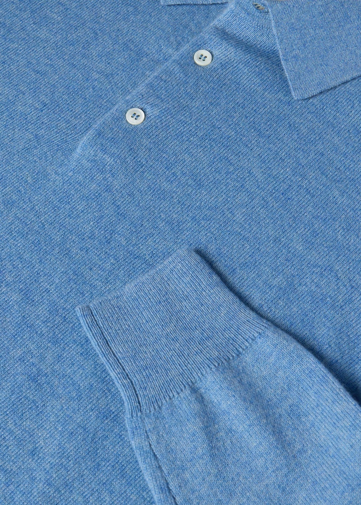 Cashmere Polo Sweater Light Blue - Paul Stuart
