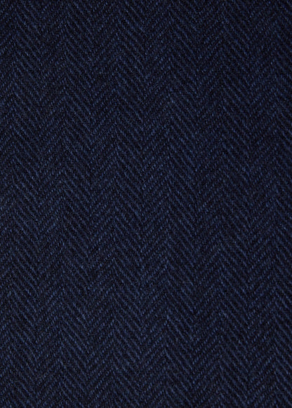 Herringbone Cashmere Overshirt Navy - Paul Stuart