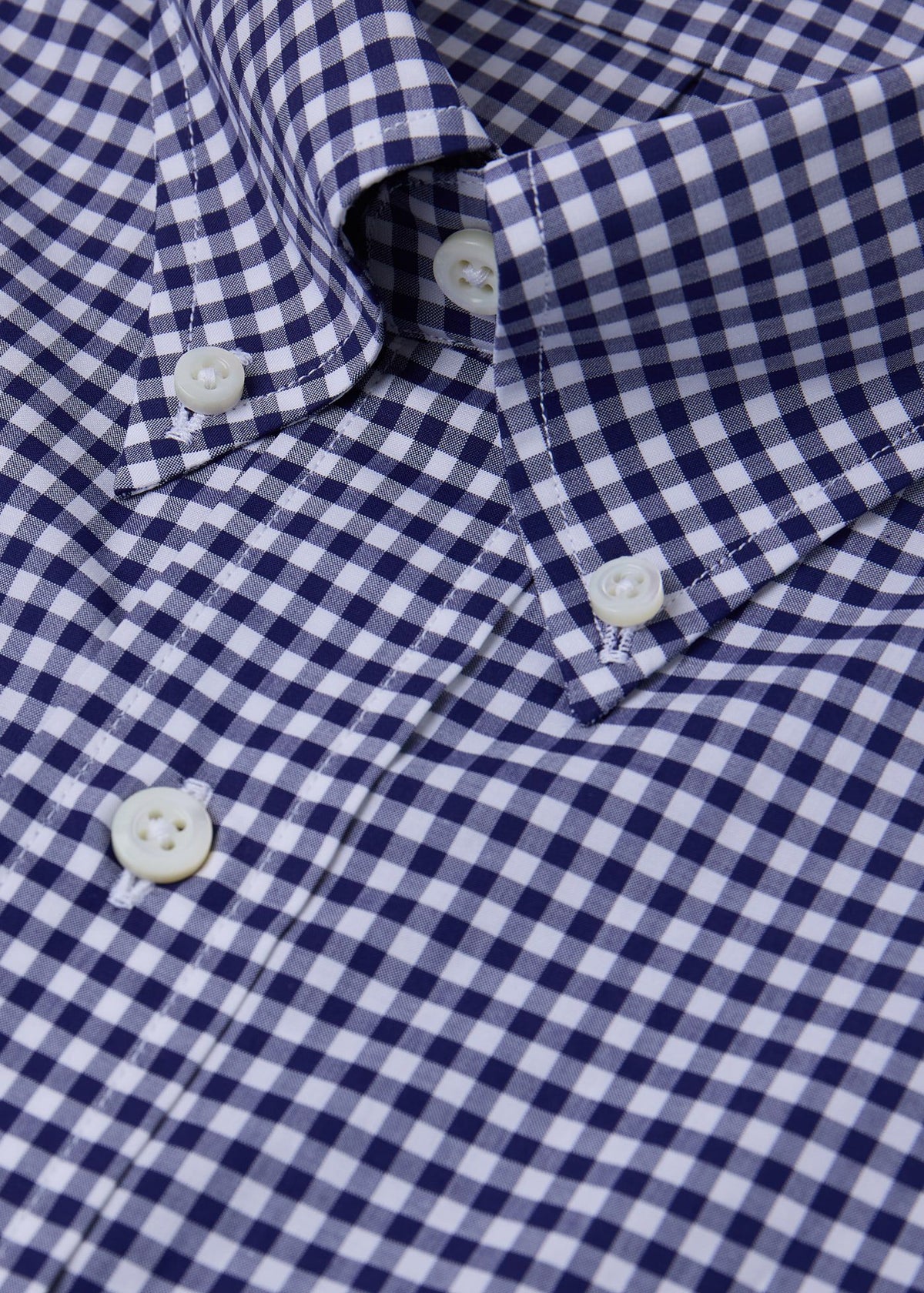 Gingham Button Down Shirt Blue - Paul Stuart