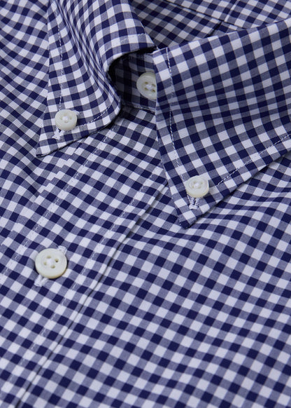 Gingham Button Down Shirt Blue - Paul Stuart