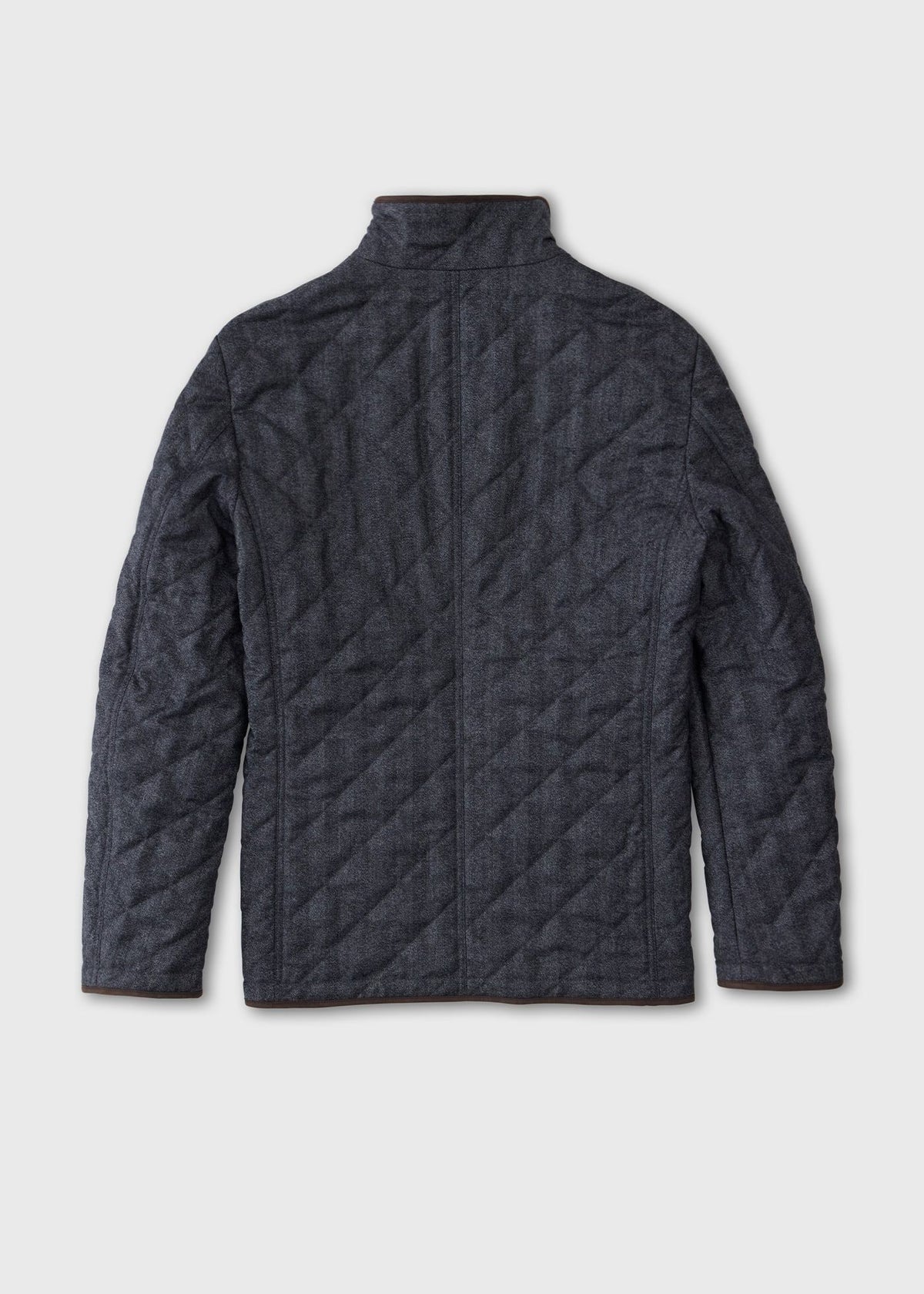 Wool Herringbone Quilted Jacket Grey - Paul Stuart