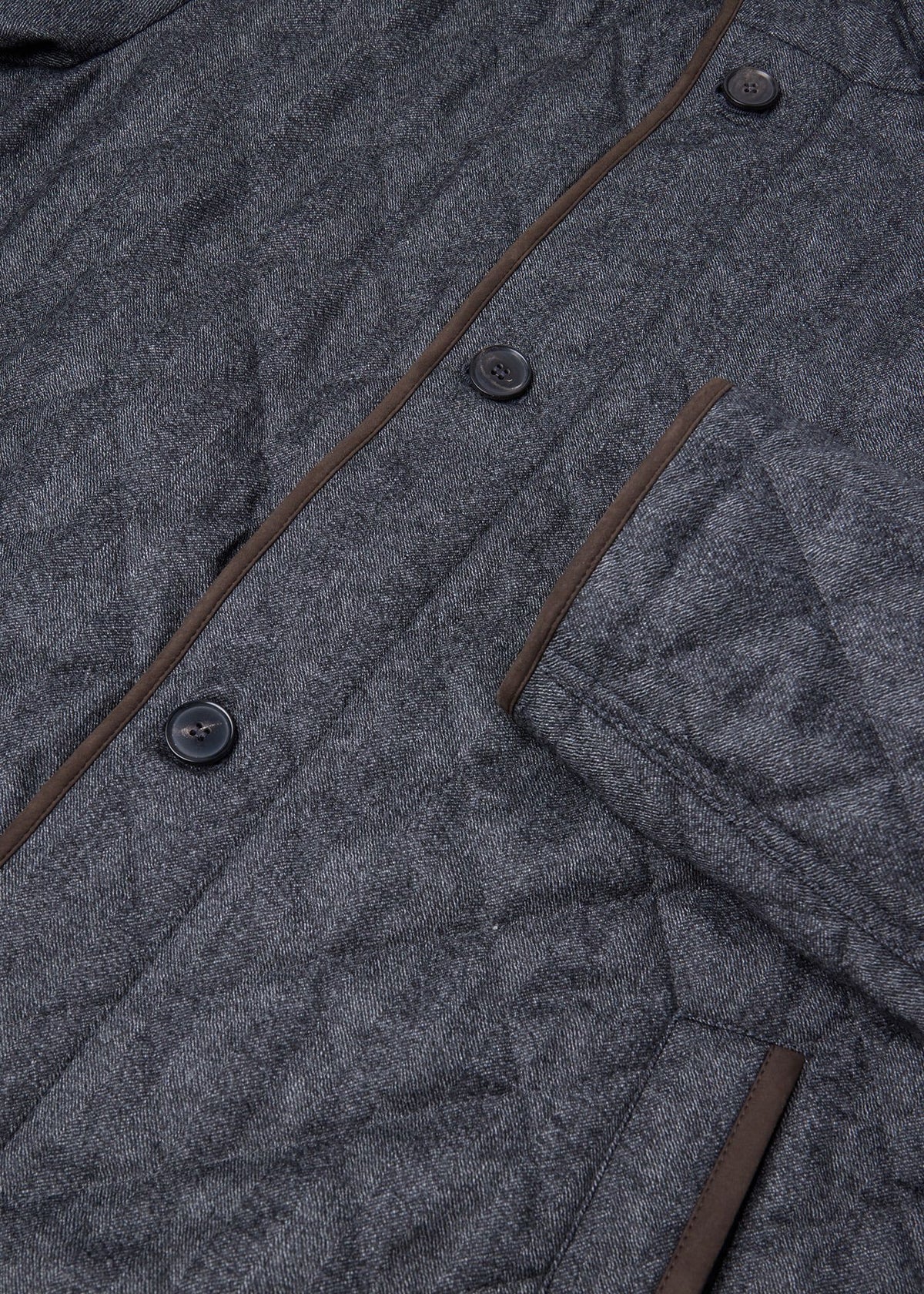 Wool Herringbone Quilted Jacket Grey - Paul Stuart