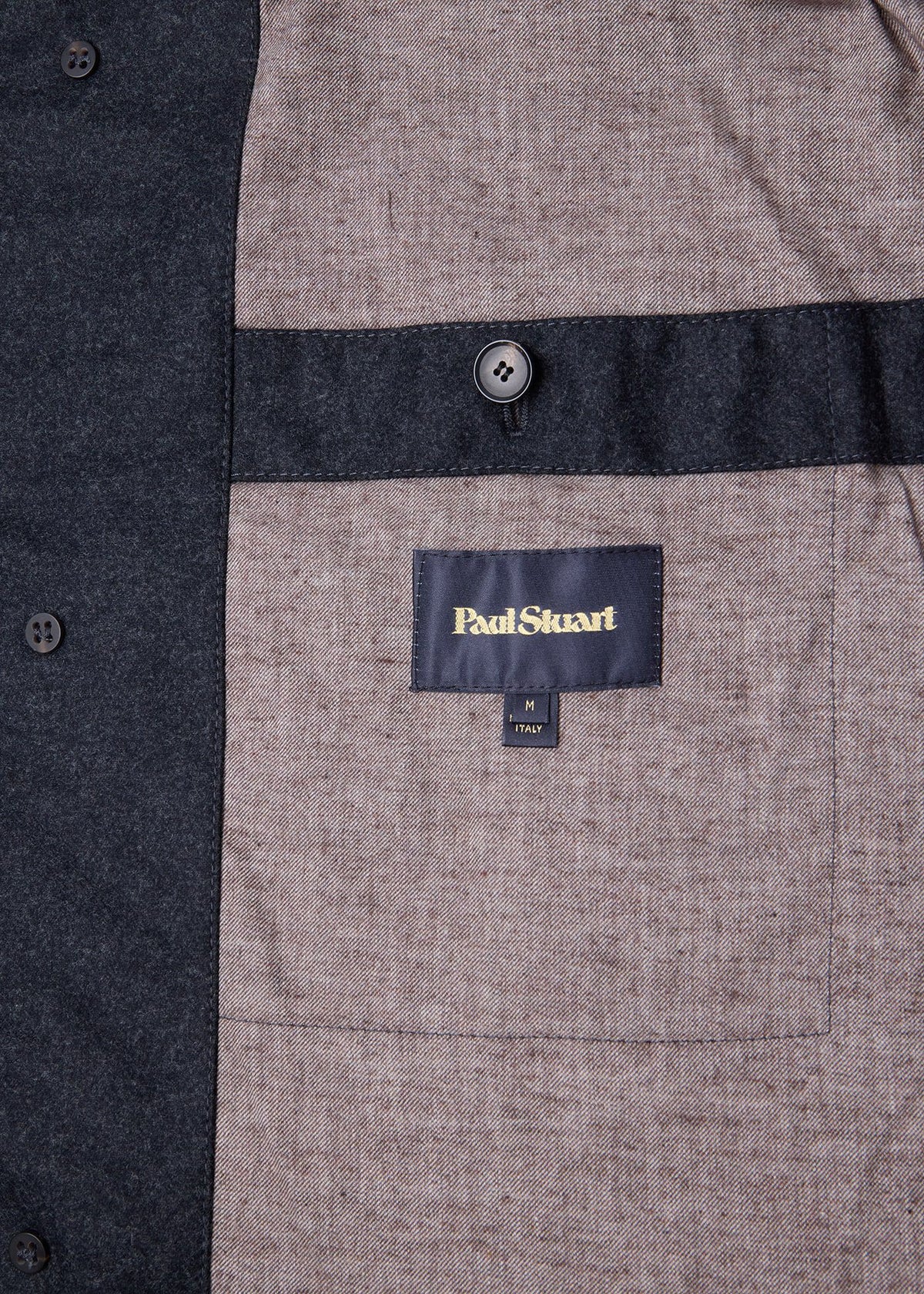 Wool Herringbone Quilted Jacket Grey - Paul Stuart