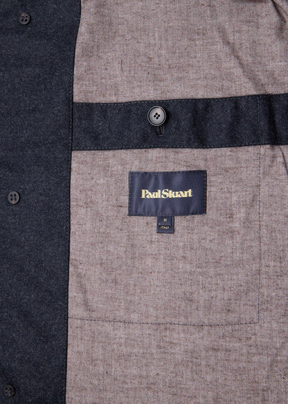 Wool Herringbone Quilted Jacket Grey - Paul Stuart