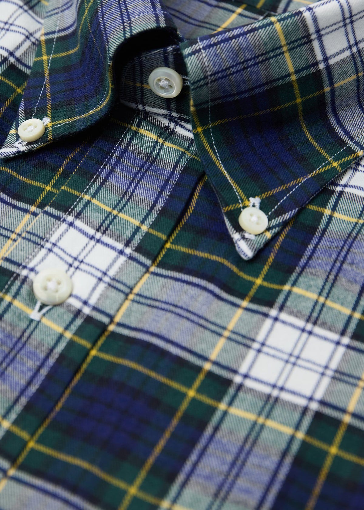 Tartan Button-Down Shirt Blue - Paul Stuart
