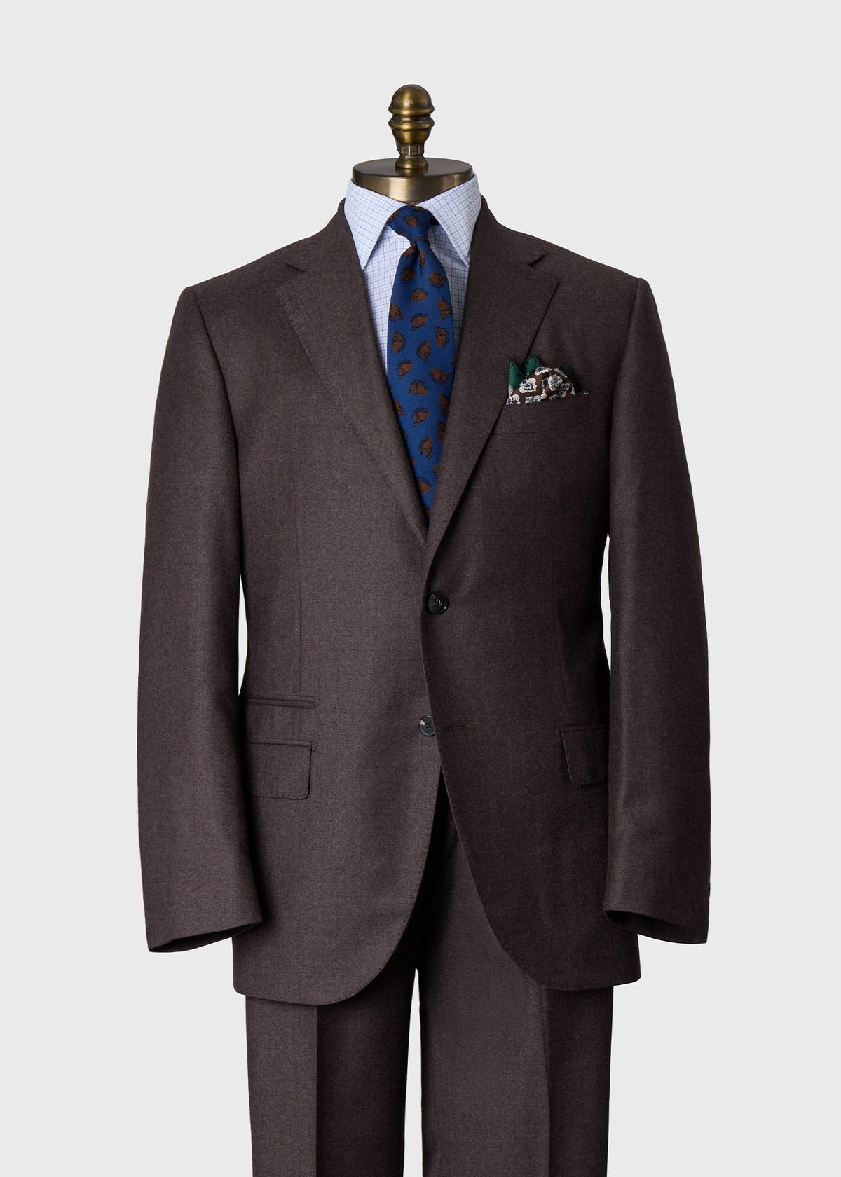 Classic Wool Flannel Suit Brown - Paul Stuart