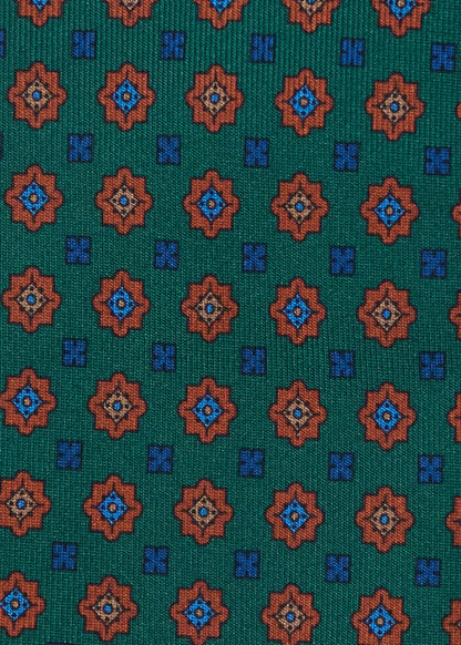 Medallion Madder Silk Tie Brown - Paul Stuart