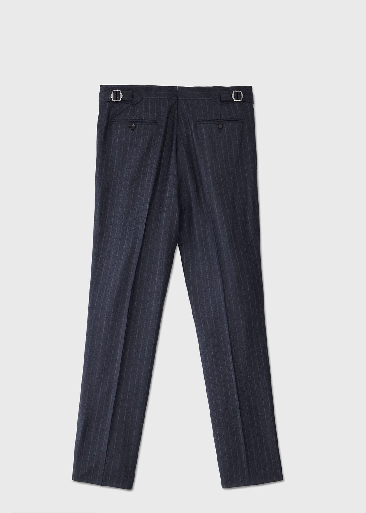 Double-Breasted Chalk Stripe Suit Mid Grey - Paul Stuart