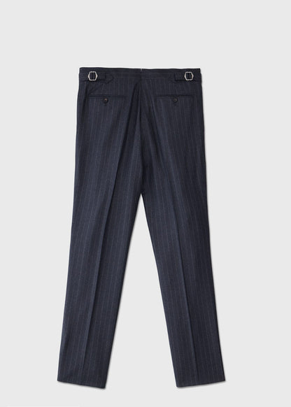 Double-Breasted Chalk Stripe Suit Mid Grey - Paul Stuart