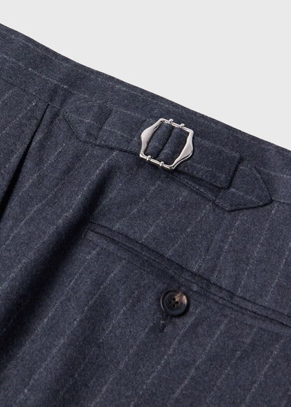 Double-Breasted Chalk Stripe Suit Mid Grey - Paul Stuart
