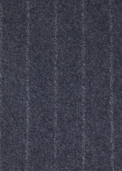 Double-Breasted Chalk Stripe Suit Mid Grey - Paul Stuart