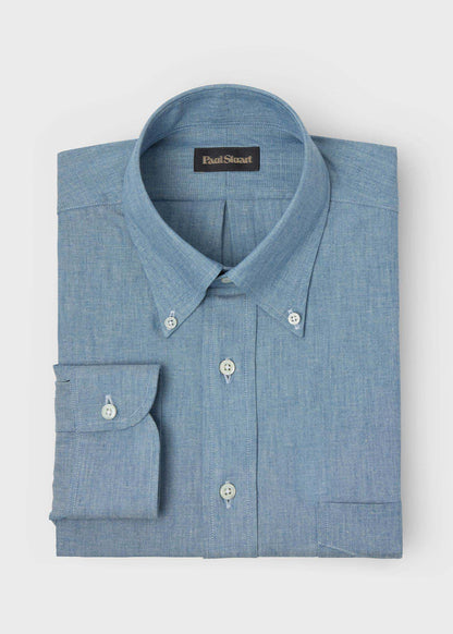 Chambray Button Down Shirt Light Blue - Paul Stuart