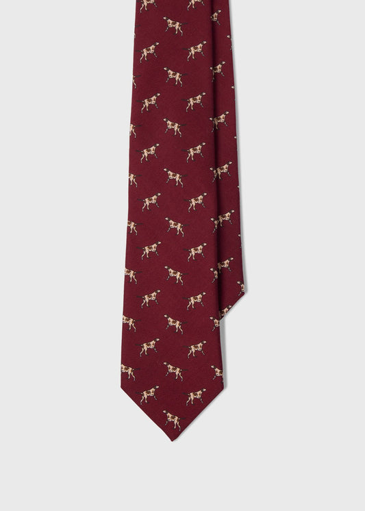Pointer Wool Tie Red - Paul Stuart