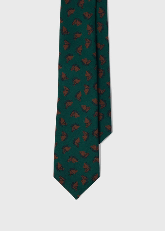 Equestrian Wool Tie Navy - Paul Stuart