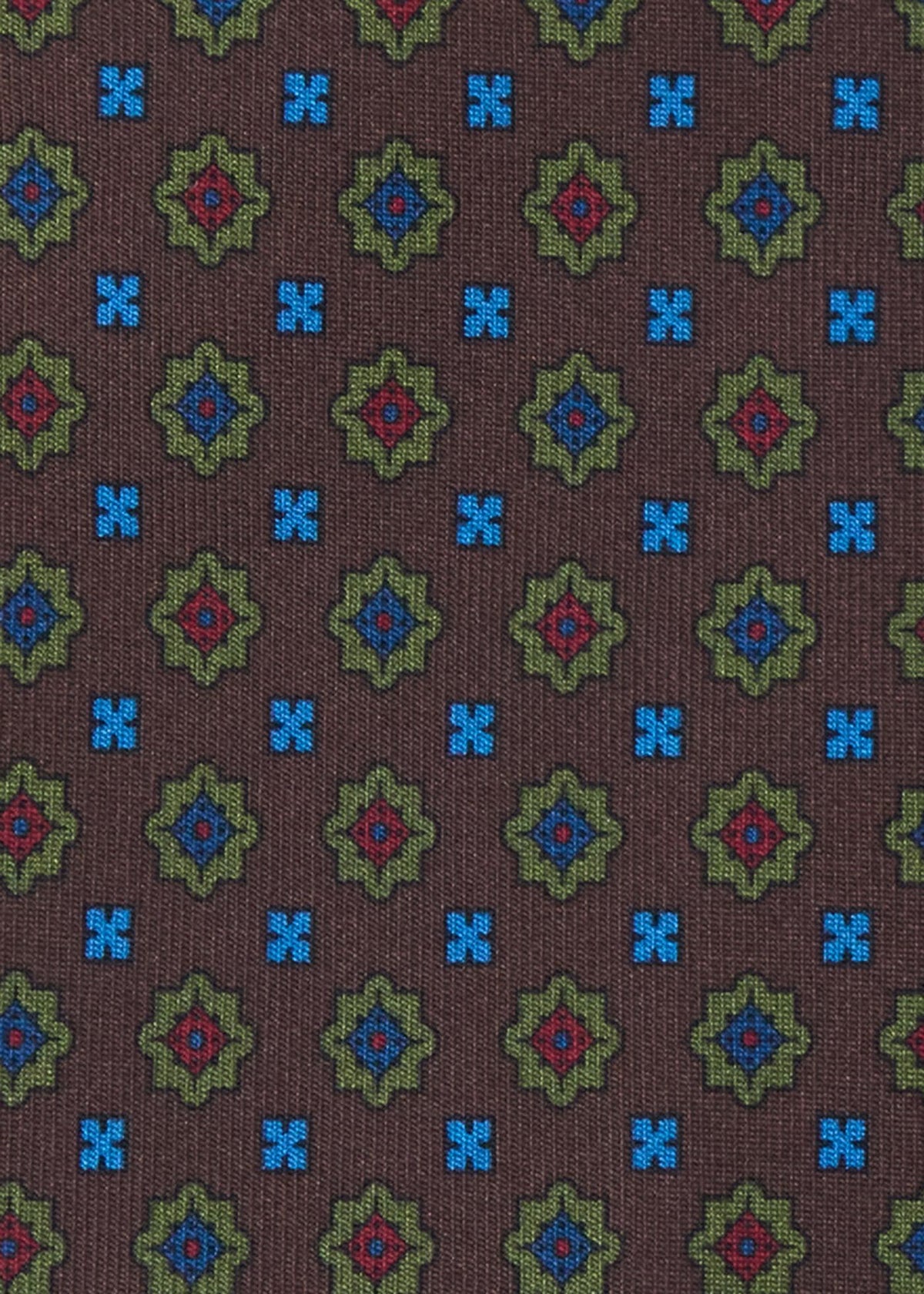 Medallion Madder Silk Tie Brown - Paul Stuart