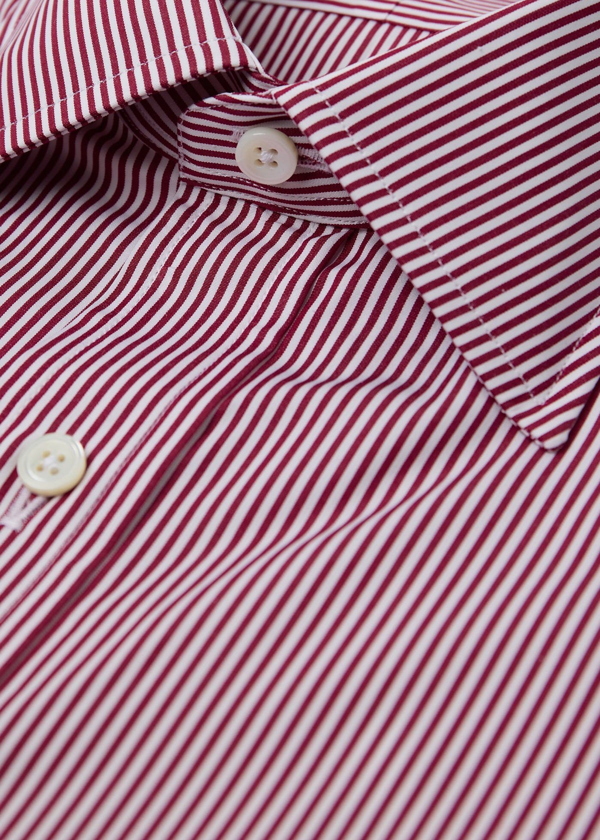 Pencil Stripe Spread Collar Dress Shirt Red/White - Paul Stuart