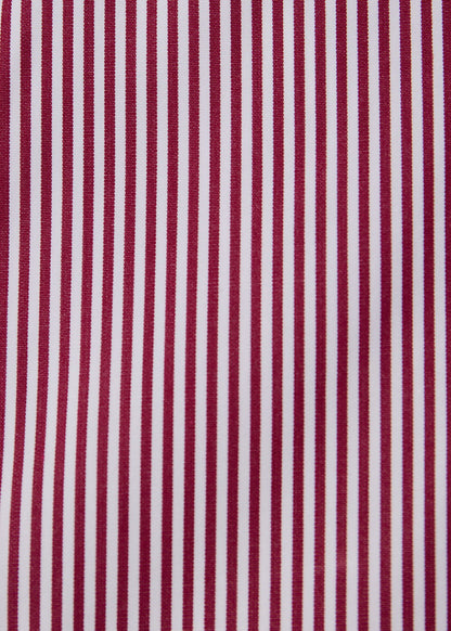Pencil Stripe Spread Collar Dress Shirt Red/White - Paul Stuart